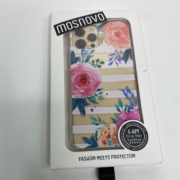iPhone 12 Pro Case NEW in Box from Mosnova Floral and Rose Print Clear - Picture 1 of 4